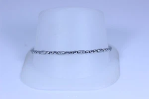 Beautiful 14K White Gold Beaded Bracelet 7"- 13117 - Picture 1 of 6