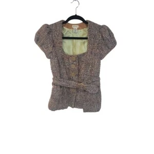 ANTHROPOLOGIE Elevenses Vintage Wool Cuff Sleeve Button Down Blazer Size 4 - Picture 1 of 9