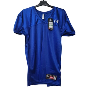 Under Armour Football Men's Jersey Shirt Mesh Fitted Heat Gear Blue Sz LG NWT - Picture 1 of 3
