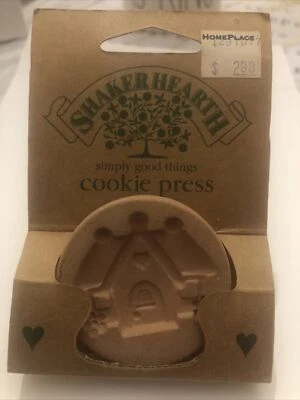 NEW Shaker Hearth Handled Cookie Press COTTAGE HOME w/ Gingerbread Cookie Recipe - Image 1 of 3