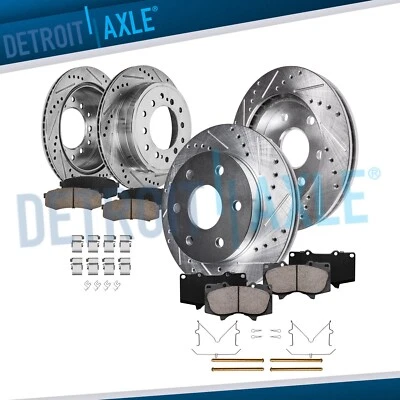 8pc Front Rear DRILLED Rotors Brake Pads for 2003-2009 Toyota FJ Cruiser 4Runner - Image 1 of 4