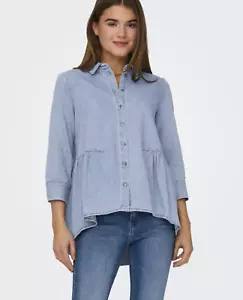 ONLY Women's ONLMARY Canberra Authentic Denim NOOS Blouse, Blue, Size UK 4 - Picture 1 of 6