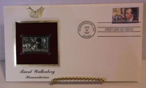 Collectible Raoul Wallenberg, Humanitarian First Day Issue & Gold Replica Stamps - Picture 1 of 5