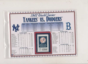 POSTAL SERVICE YANKEES - DODGERS 1947  WORLD SERIES STAT CARD - Picture 1 of 2
