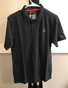 Spyder Men's 3-Button Polo Black-Size S - Picture 1 of 3
