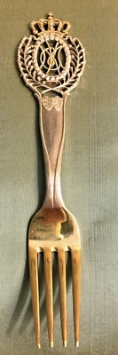 RARE 1933 A.Michelsen Denmark Gold Plated Silver Commerative Fork 918133 - Image 1 of 4