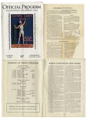 Programa de los Juegos Olímpicos de Verano de 1932 celebrado en Los Ángeles Foto 1 de 4