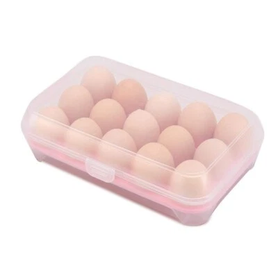 Egg Storage Box Container 15 grids Tray for Fridge with Lid, Eggs Preservation.. - Image 1 of 4