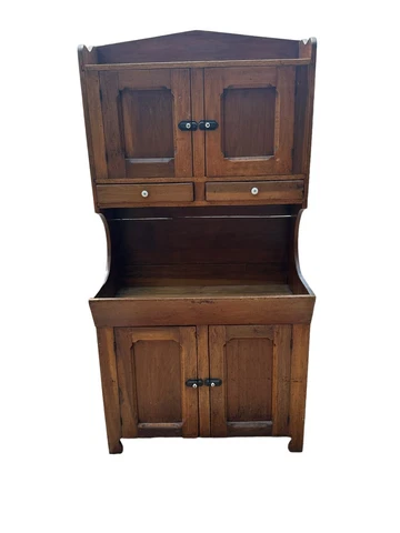 country high back dry sink cabinet mixed wood 1870s primitive antique Cover