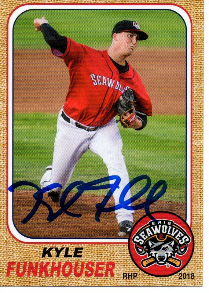 Kyle Funkhouser 2018 Erie SeaWolves Autographed Signed Card - Image 1 of 1