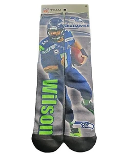 Seattle Seahawks Russell Wilson Pair of Socks LARGE NFL Team Apparel - Picture 1 of 6