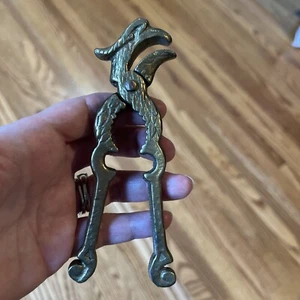 Vintage Brass Metal EAGLE HEAD Decorative Nut Cracker Bottle Opener Kitchen Tool - Picture 1 of 6