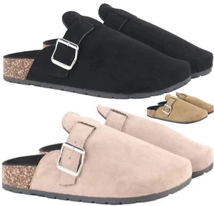 DAMAS MUJERES ZUECOS MULA SIN CORDONES PUNTA CERRADA SUAVE COMODIDAD MODA SANDALIAS ZAPATOS - Imagen 1 de 10