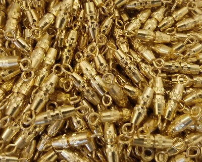 50 pcs Gold Tone Brass Screw Barrel Jewelry Necklace Bracelet Clasps Connectors - Image 1 of 3