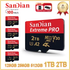 SanDisk 2TB 1TB Micro TF SD Card 128GB 256GB Class 10 High Speed Memory 4K - Photo 1 sur 6