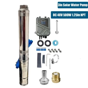 1HP 4''Deep Well Submersible Pump 207' 37GPM 110V Stainless Steel w/ Control Box - Picture 1 of 11