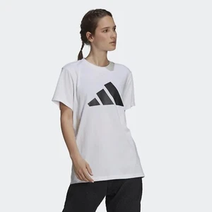 adidas 3 Bar Future Icons Tee Womens White Training T-Shirt - Picture 1 of 5