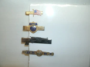 Vintage Lot -Men's Police Logo -TIE BAR- CLASP -CLIP-Faux Gold/Silver- - Picture 1 of 1