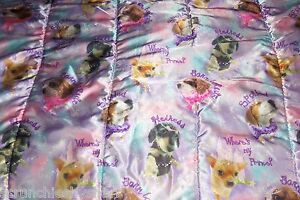 Purple Pink Satin Chihuahua Dog Toddler Quilt Heiress Born Rule Prince Blanket