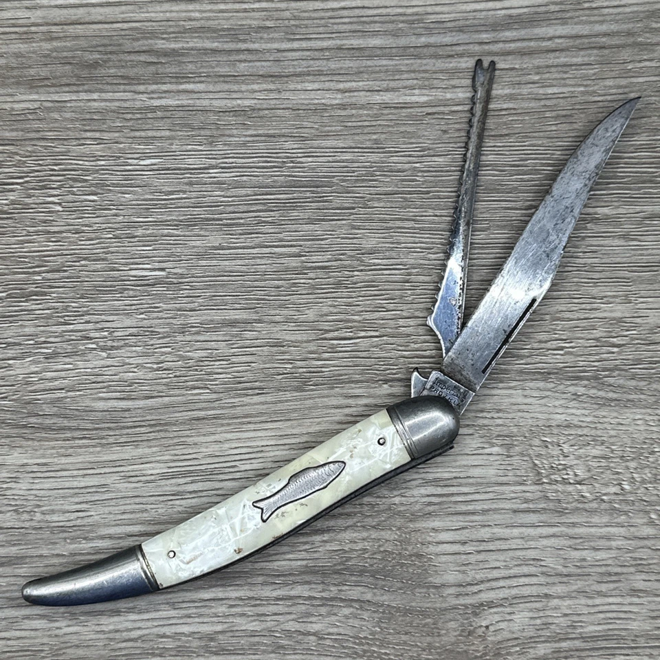 Cuchillo de pez grande Imperial USA, asas de perlas de imitación Foto 1 de 4