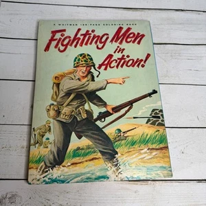 Fighting Men in Action Coloring Book 1963 Whitman War Military VTG Partially Use - Imagen 1 de 8
