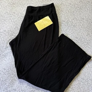 QVC me by emme schwarze Damenhose mit Gummibund, weites Bein Gr. 1X - Bild 1 von 7