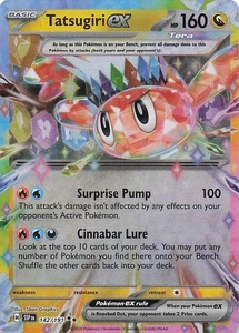 Tatsugiri ex - Doble Raro Holo SV08: Surging Sparks 142/191 casi nuevo - Imagen 1 de 2