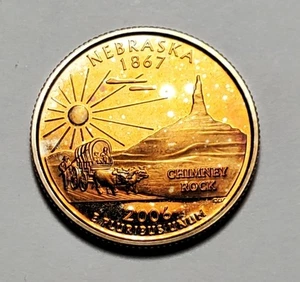 Tonificado 2006 S estado de Nebraska Washington cuarto revestido prueba sin circular #P2521 - Imagen 1 de 2