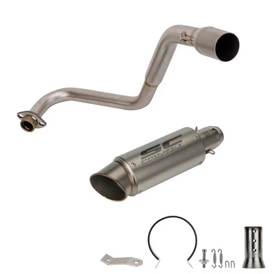 Full Exhaust System Slip On Muffler Pipe DB Killer For Honda Grom 125 2013-2025 - Image 1 of 4