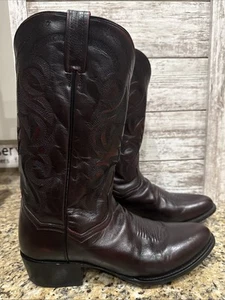 Dan Post Boots Mens Milwaukee Black Cherry Leather Western 2112 Size 11.5 D - Picture 1 of 8