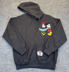 Disney Mickey & Minnie Embroidered Patch Full Zip Women’s Hoodie Size XL - Picture 1 of 14