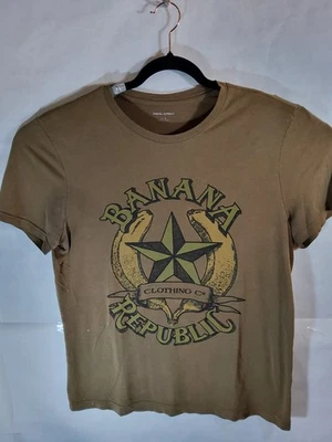 Camisa Banana Republic Vintage Talla Grande Marrón Frontal Gráfico Oficial... Foto 1 de 4