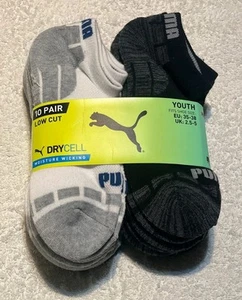 PUMA Youth Unisex 10 Pair Low Cut Drycell Moisture-Wicking Socks – Comfort Feet - Picture 1 of 2