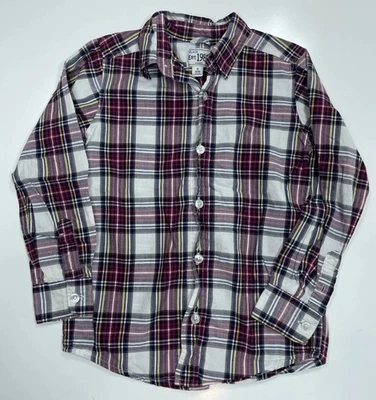 Camisa masculina xadrez manga longa The Children's Place tamanho P 5/6 usada - Imagem 1 de 4