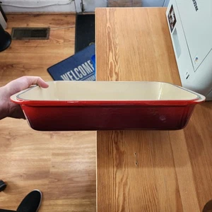 Le Creuset #40 Enameled Cast Iron Roaster Casserole Pan Cerise Red Cherry 15x10 - Picture 1 of 10