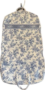 Vera Bradley Azul Rosas Marfil Blanco Toile Viaje Prendas Vestido Bolso Equipaje Cremallera - Imagen 1 de 10