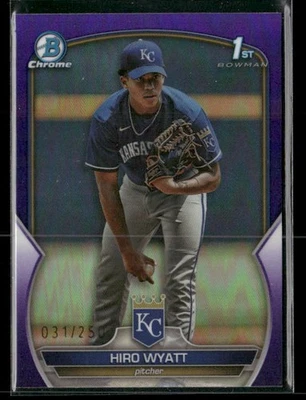 2023 Bowman Draft Chrome Purple Ref /250 #BDC-80 Hiro Wyatt Royals - Image 1 of 2