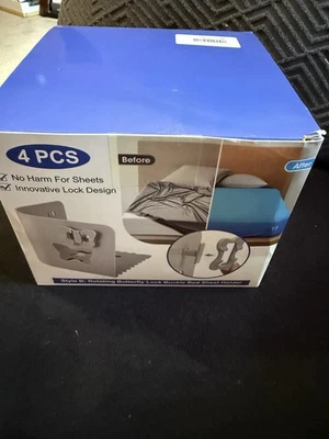 Soportes de Sábanas para Esquinas, Soporte de Sábanas Ajustables con Bloqueo de Sábanas Tipo Prensa Foto 1 de 3