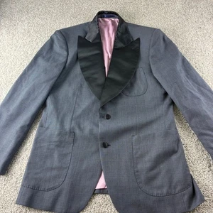 Herren maßgeschneidert InStitchu grau Blazer Schalkragen Revers Smoking Jacke formell Cocktail - Bild 1 von 9