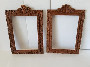 Carved Wooden Rectangle Mirror Painting Picture Frame Wall Decor Two Styles - Picture 1 of 24