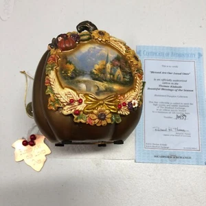 Calabaza iluminada Thomas Kinkade The Bradford Exchange certificado de autenticidad Benditos sean nuestros... - Imagen 1 de 20