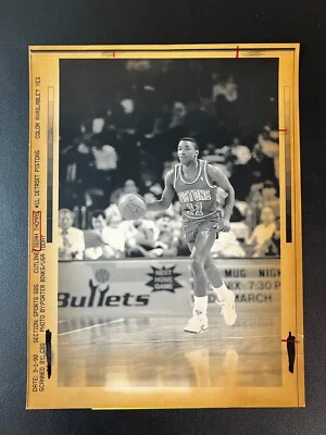 Pistones Isiah Thomas Vs Washington Bullets 1990 tipo 3 8,25x11 foto original Foto 1 de 3
