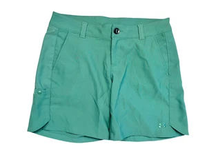 UNDER ARMOUR STORM Green HEAT-GEAR GOLF SHORTS Summer Course Women's 8 - Picture 1 of 7