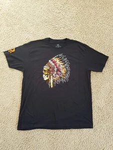NWOT Zero Foxtrot Black Shirt Men's 2XL - Indian Chief Tshirt Skull - Picture 1 of 5