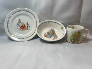 Vintage Beatrix Potter Tea Cup Set Wedgewood Peter Rabbit Plate Dish cup - Picture 1 of 13