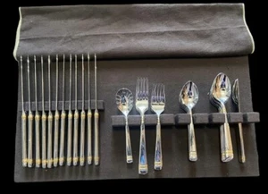 Wallace 18/8 Stainless Steel Flatware Golden Apollo Lot Of 36 Pieces - Picture 1 of 6