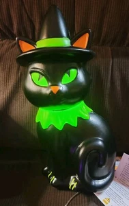 Target 2024 Hyde & Eek! Halloween Lit Black Cat Witch Blow Mold Decorative Prop - Picture 1 of 11
