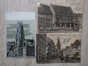 3x CPA Postkarte Deutschland FREIBURG FRIBOURG 1911 dont 1 chromo CARTE POSTALE - Foto 1 di 2