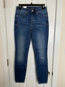 Calvin Klein Womens Jeans Mid Rise Skinny Distressed CKJ 011 Size 28 x 30 NWT - Picture 1 of 12