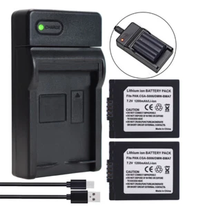 2x Battery For PANASONIC DMZ-FZ50 FZ30 FZ18 CGA-S006E CGA-S006A Li-ion +Charger - Picture 1 of 10